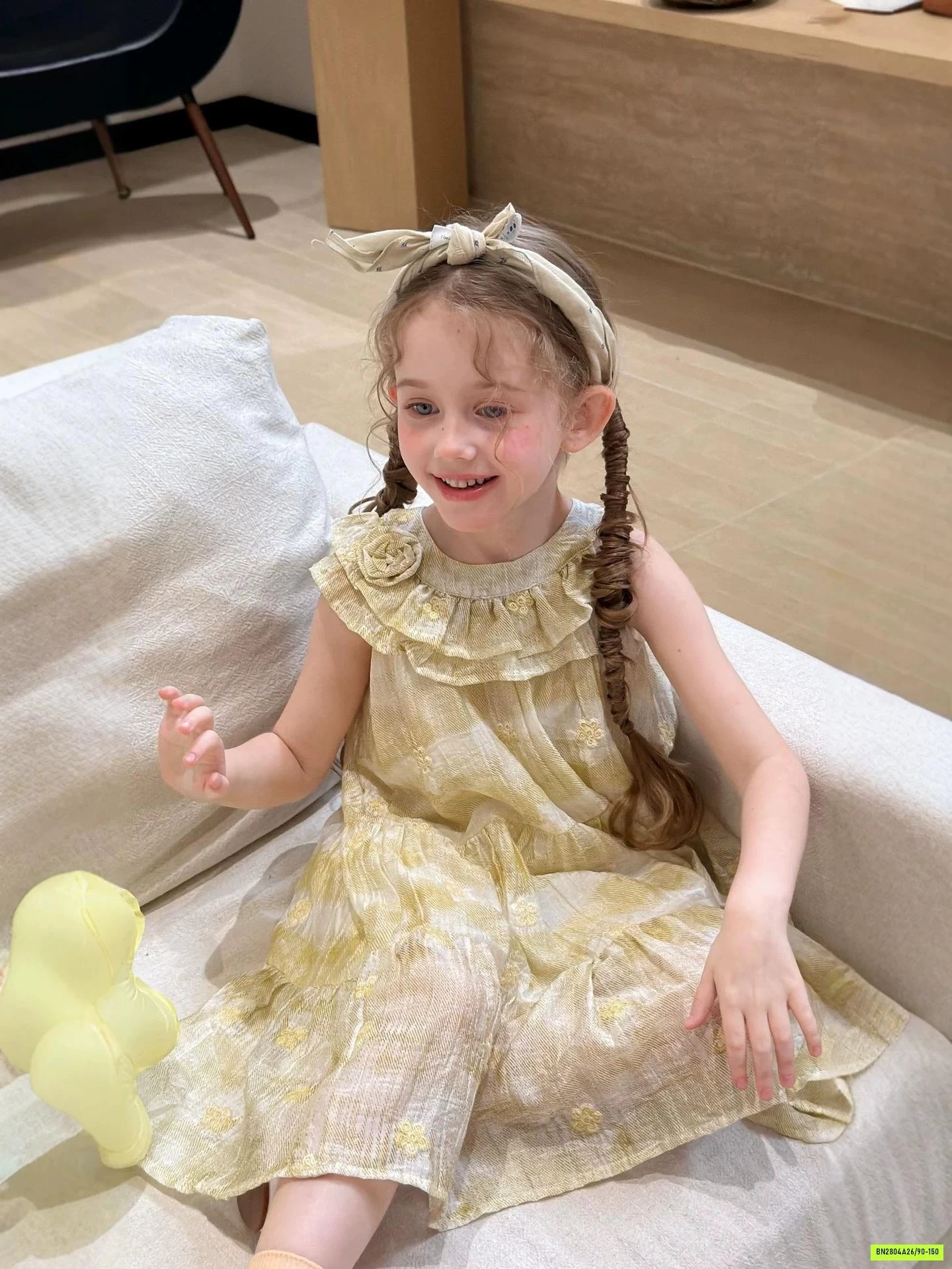 ĐẦM VOAN CỔ BÈO HOA 3D