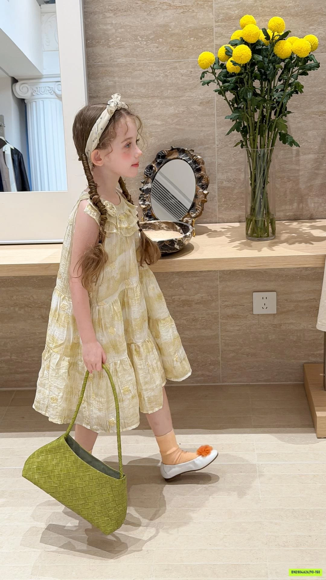 ĐẦM VOAN CỔ BÈO HOA 3D