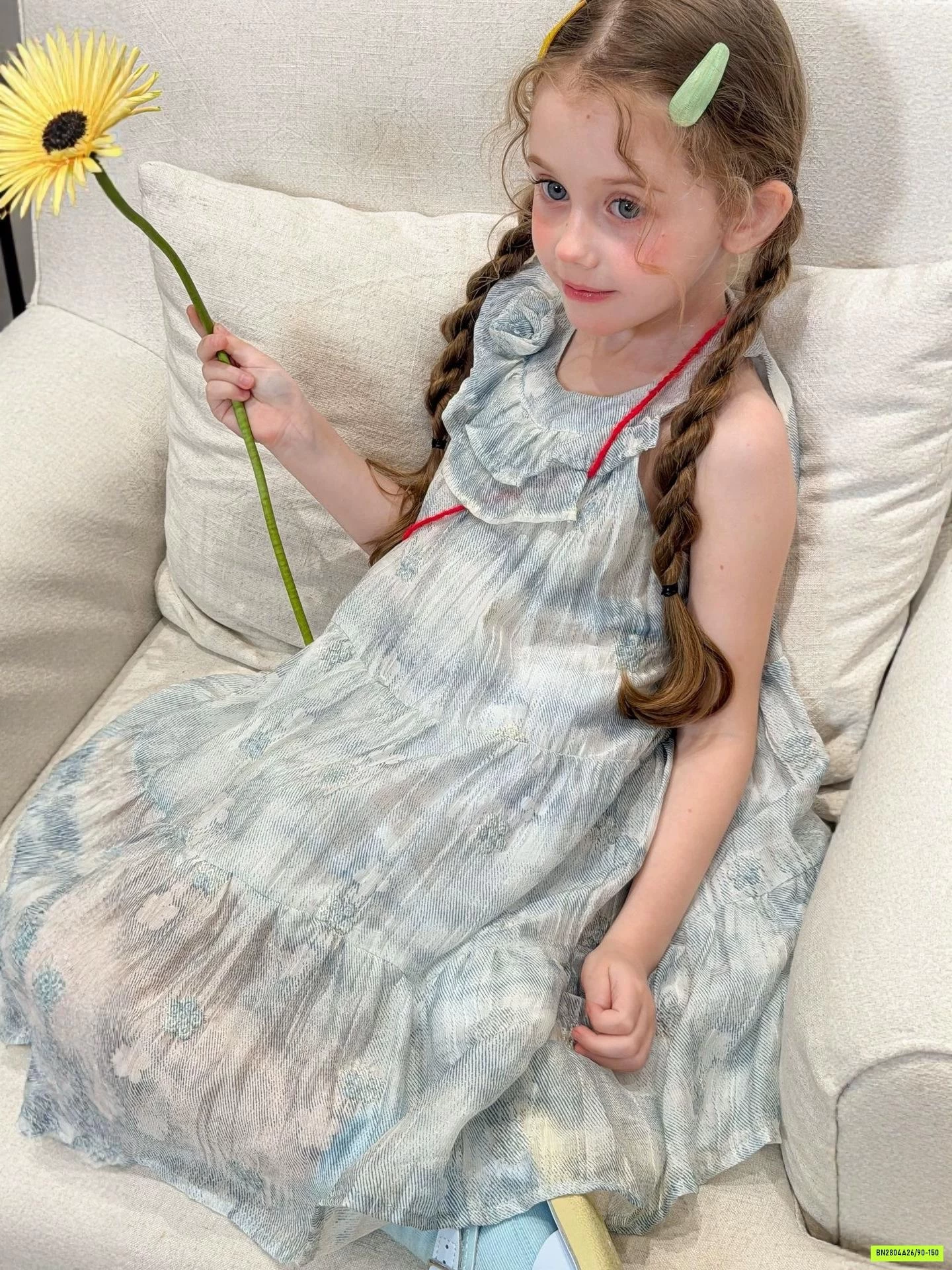 ĐẦM VOAN CỔ BÈO HOA 3D