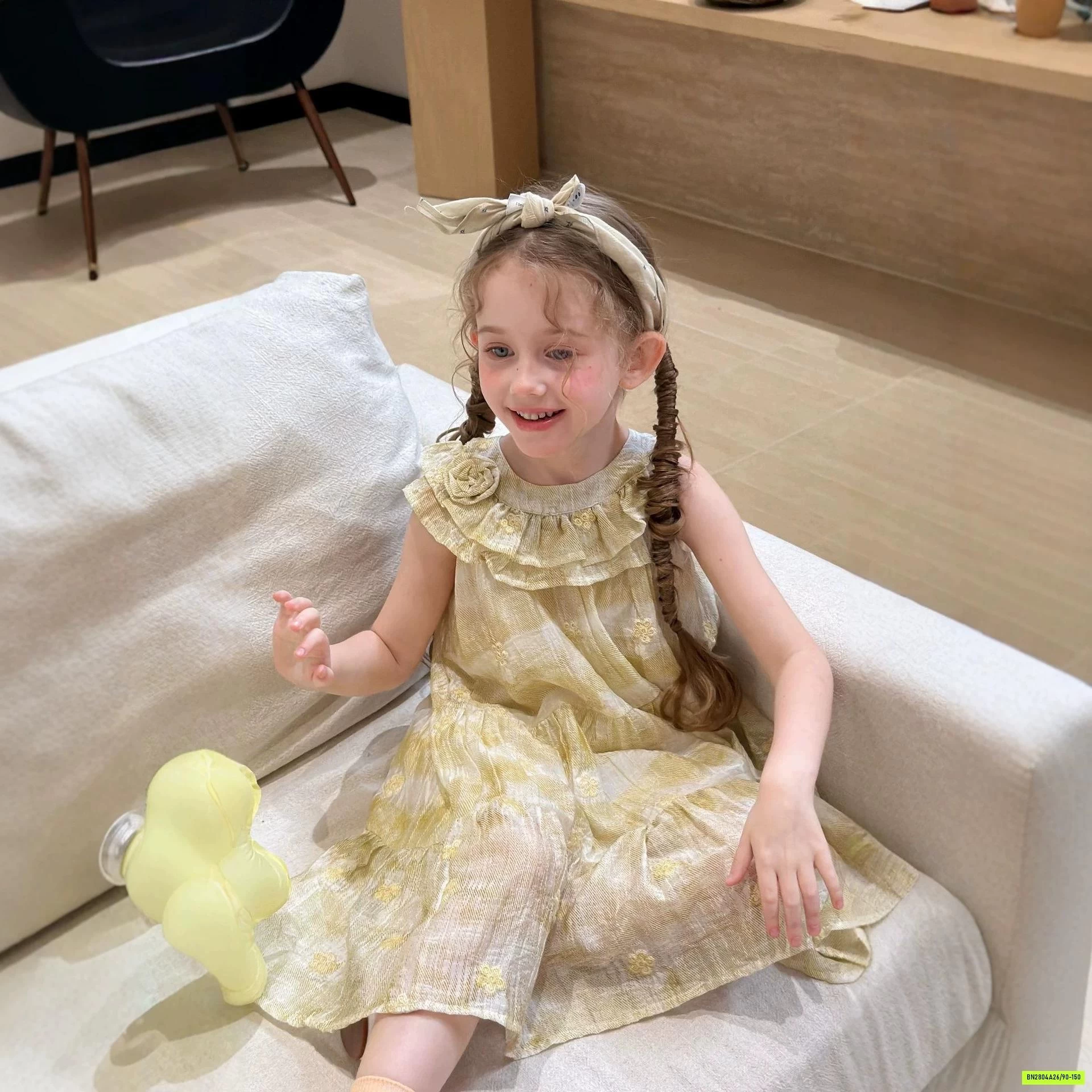 ĐẦM VOAN CỔ BÈO HOA 3D