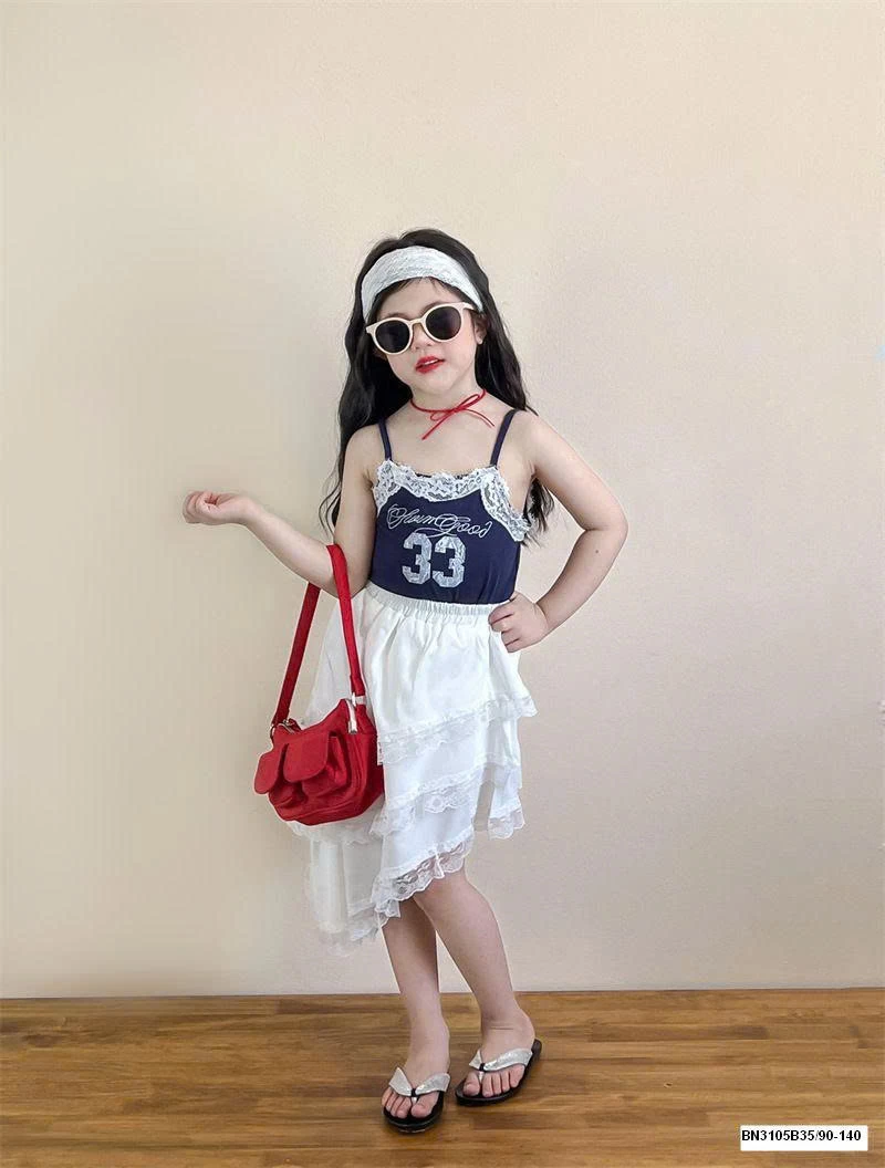 SÉT ÁO 2 DÂY SỐ 33 MIX CHÂN VÁY VẠT CHÉO