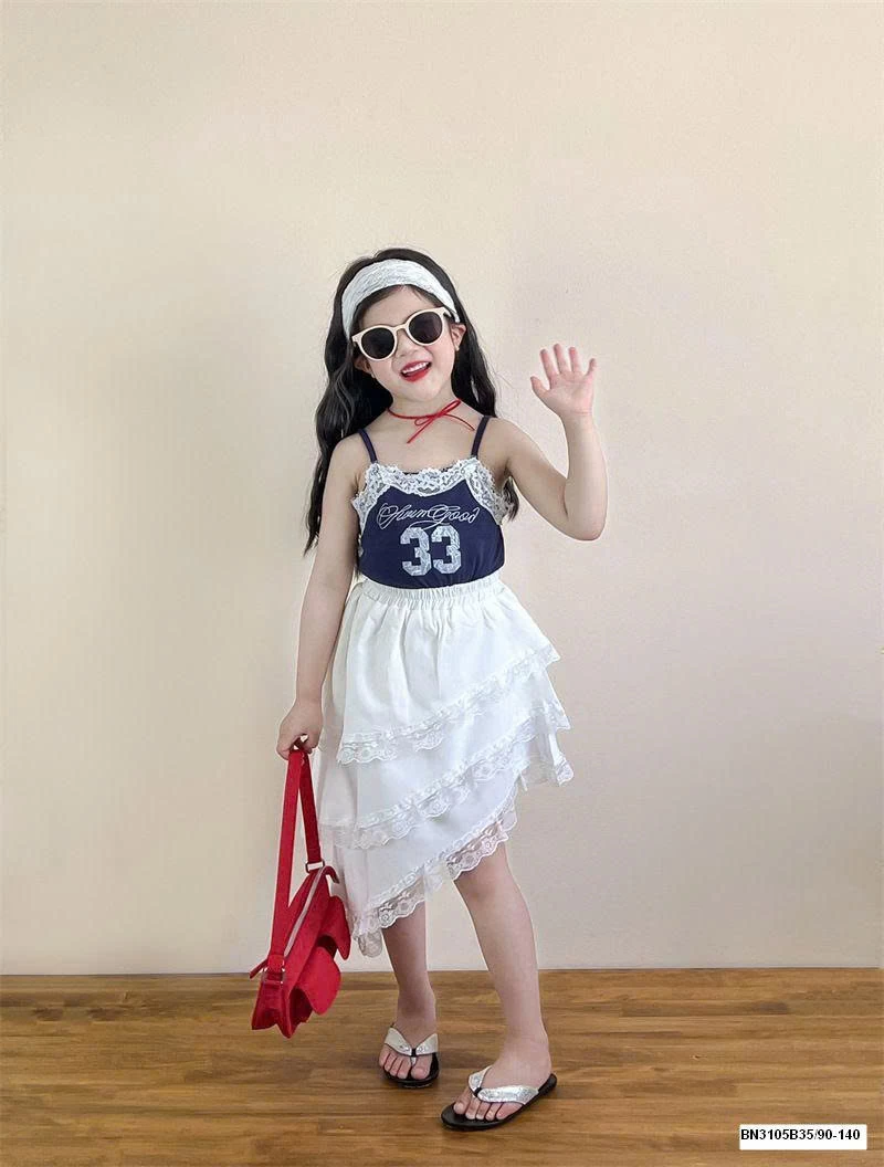 SÉT ÁO 2 DÂY SỐ 33 MIX CHÂN VÁY VẠT CHÉO