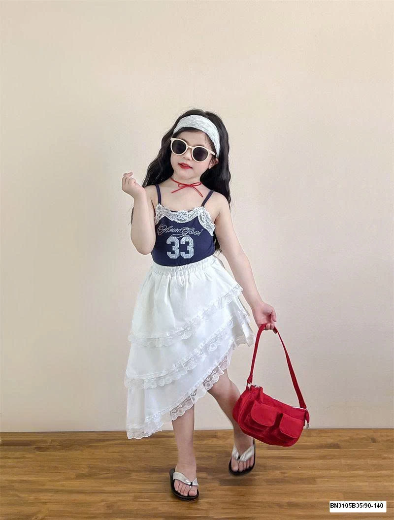 SÉT ÁO 2 DÂY SỐ 33 MIX CHÂN VÁY VẠT CHÉO