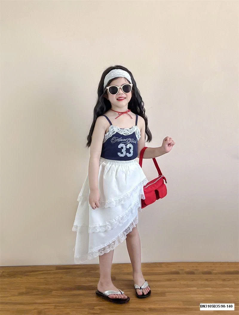 SÉT ÁO 2 DÂY SỐ 33 MIX CHÂN VÁY VẠT CHÉO