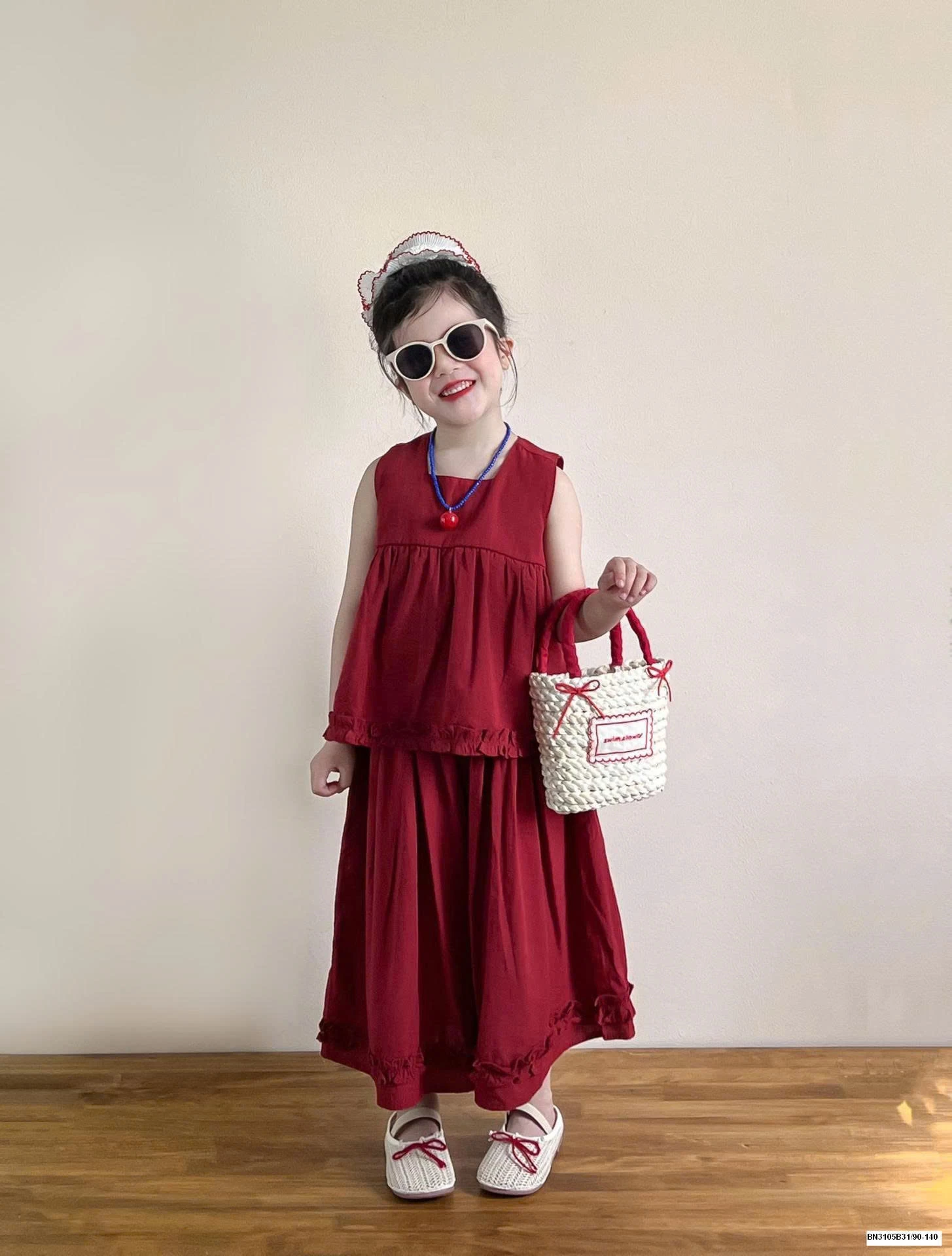 SÉT BABYDOLL ĐỎ BÉ GÁI