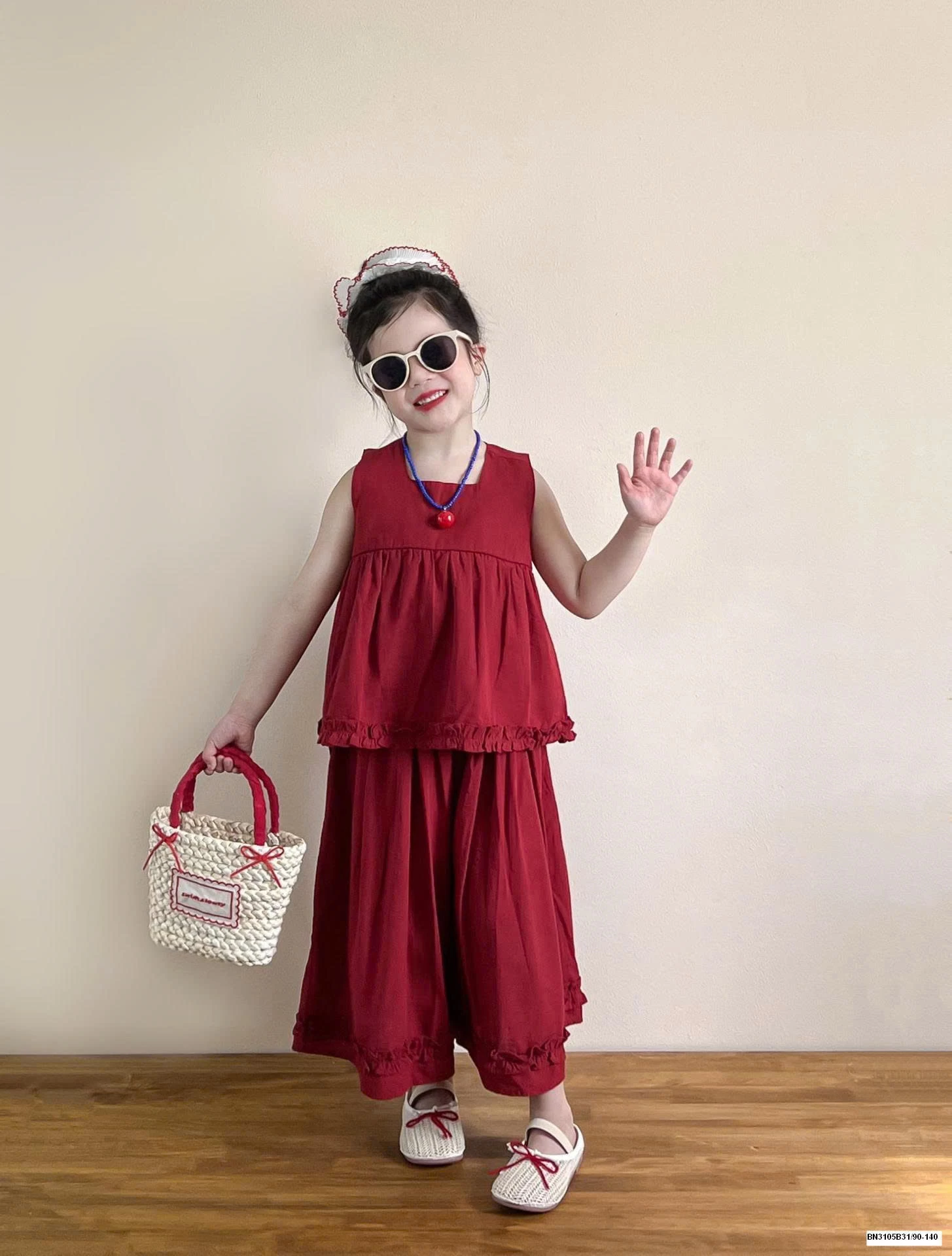 SÉT BABYDOLL ĐỎ BÉ GÁI