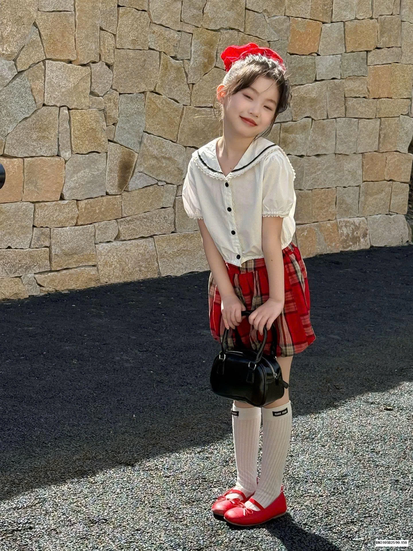 SET SƠ MI DÁNG NẮNG MIX QUẦN VÁY CARO ĐỎ