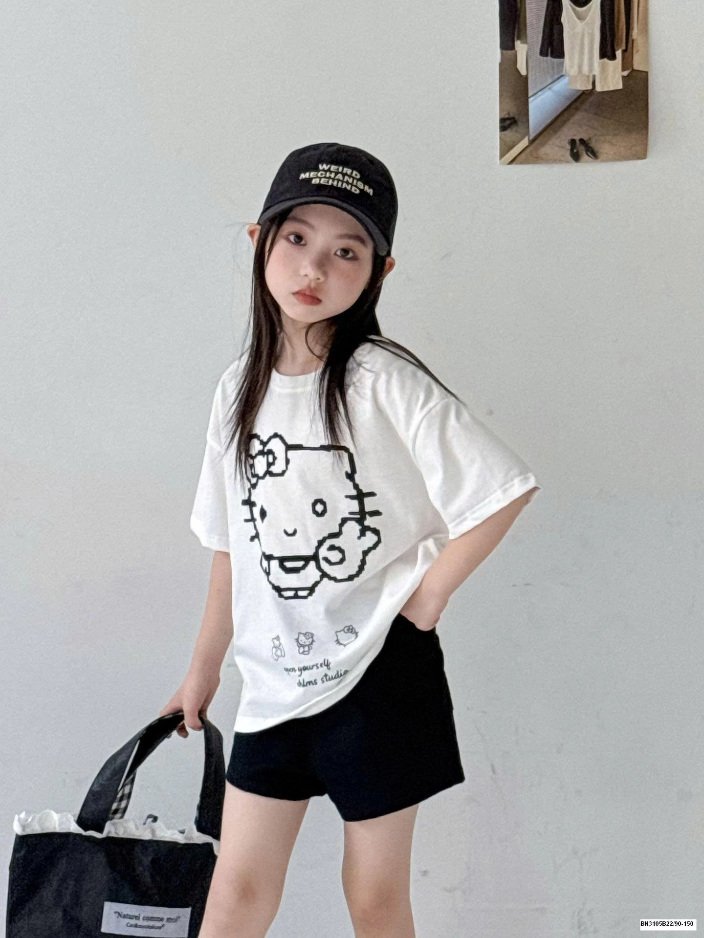 SET ÁO THUN + QUẦN SHORT HELLO KITTY BÉ GÁI