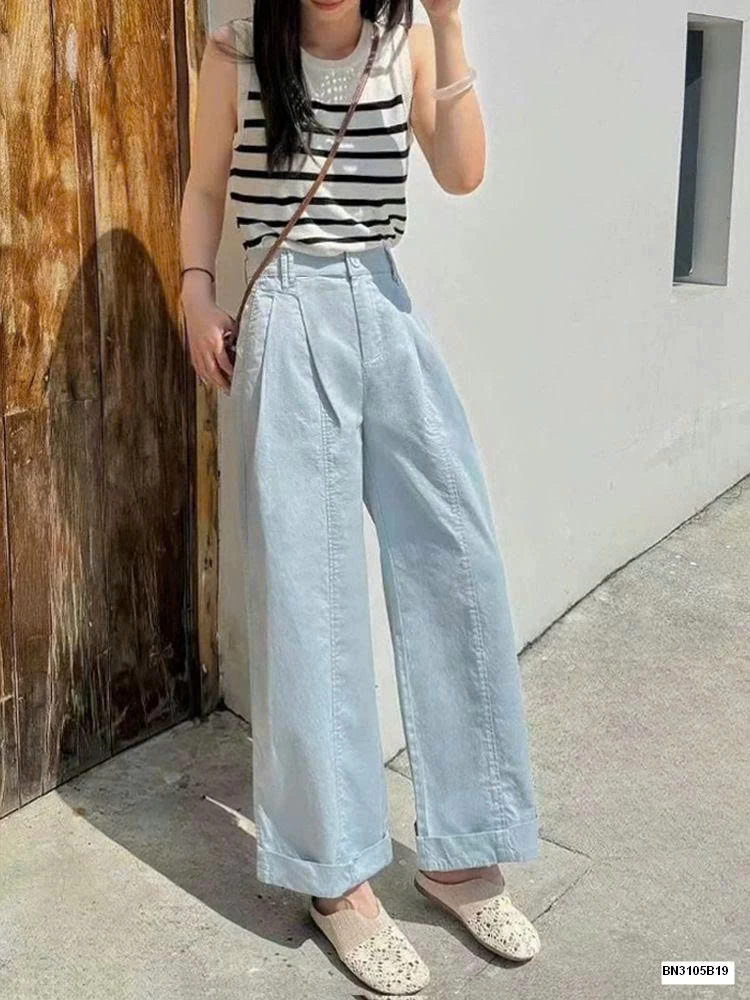 QUẦN BAGGY SUÔNG GẤP GẤU ANNA