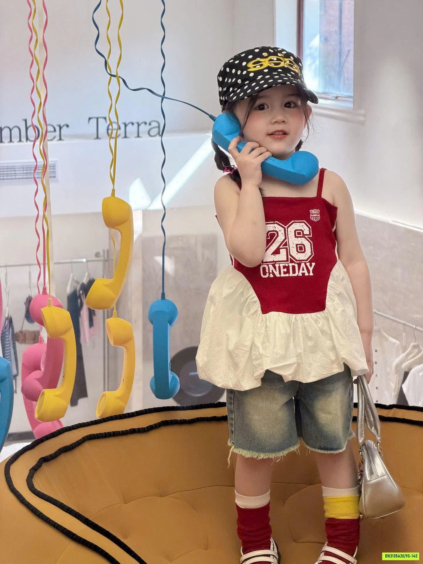 SET ÁO 2 DÂY ĐỎ MIX SHORT JEAN BG