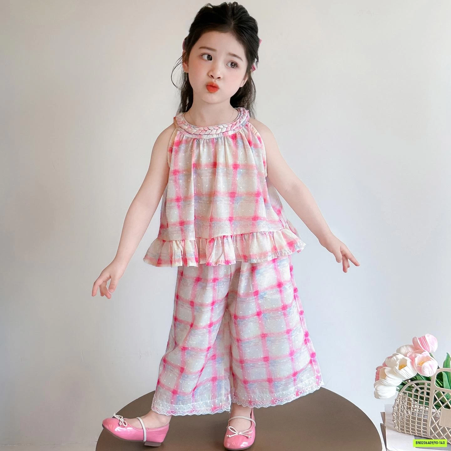 SÉT CARO HỒNG QUẦN SUÔNG BÉ GÁI