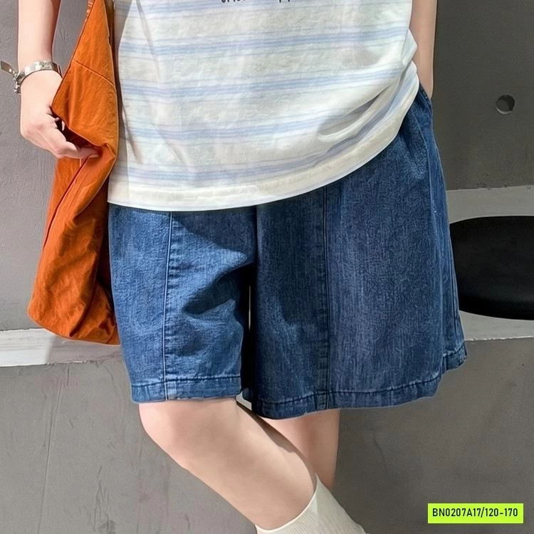 ÁO GẤU KẺ MIX SHORT DENIM SZ ĐẠI