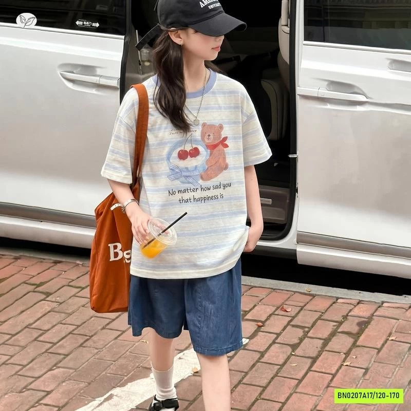 ÁO GẤU KẺ MIX SHORT DENIM SZ ĐẠI