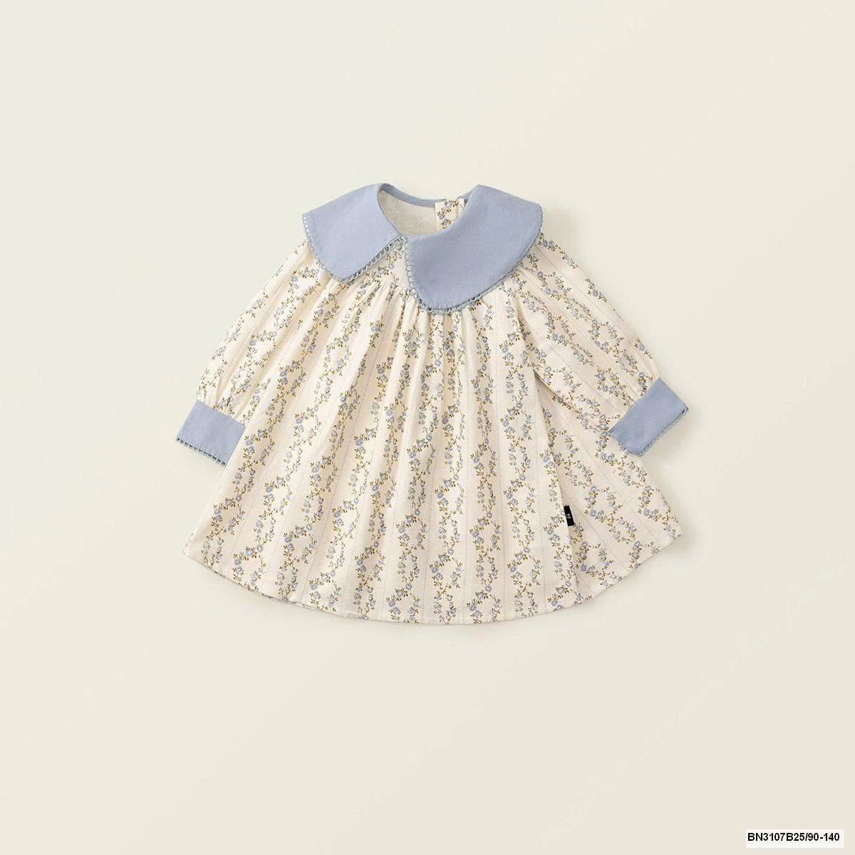 ĐẦM HOA PHỐI MÀU CỔ SEN