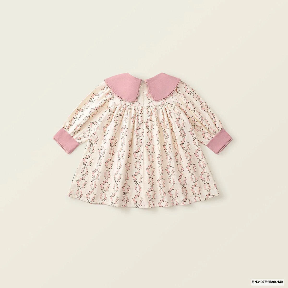 ĐẦM HOA PHỐI MÀU CỔ SEN