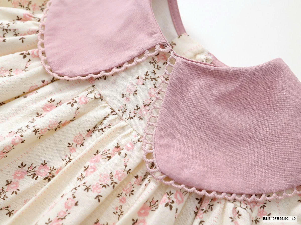 ĐẦM HOA PHỐI MÀU CỔ SEN