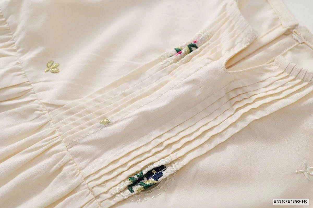 ĐẦM TAY BỒNG THÊU HOA