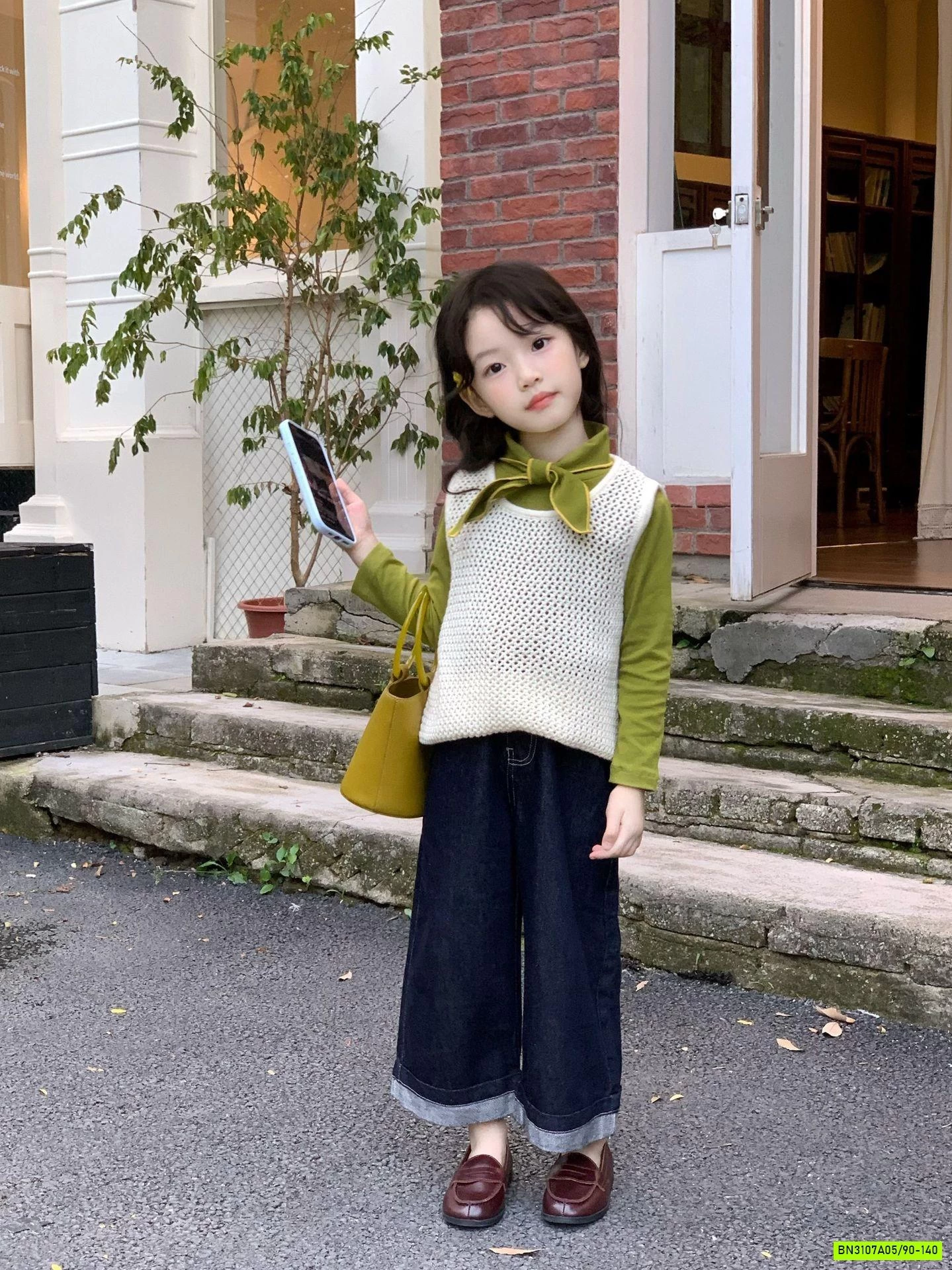 SÉT ÁO NỈ XANH MIX JEANS SUÔNG