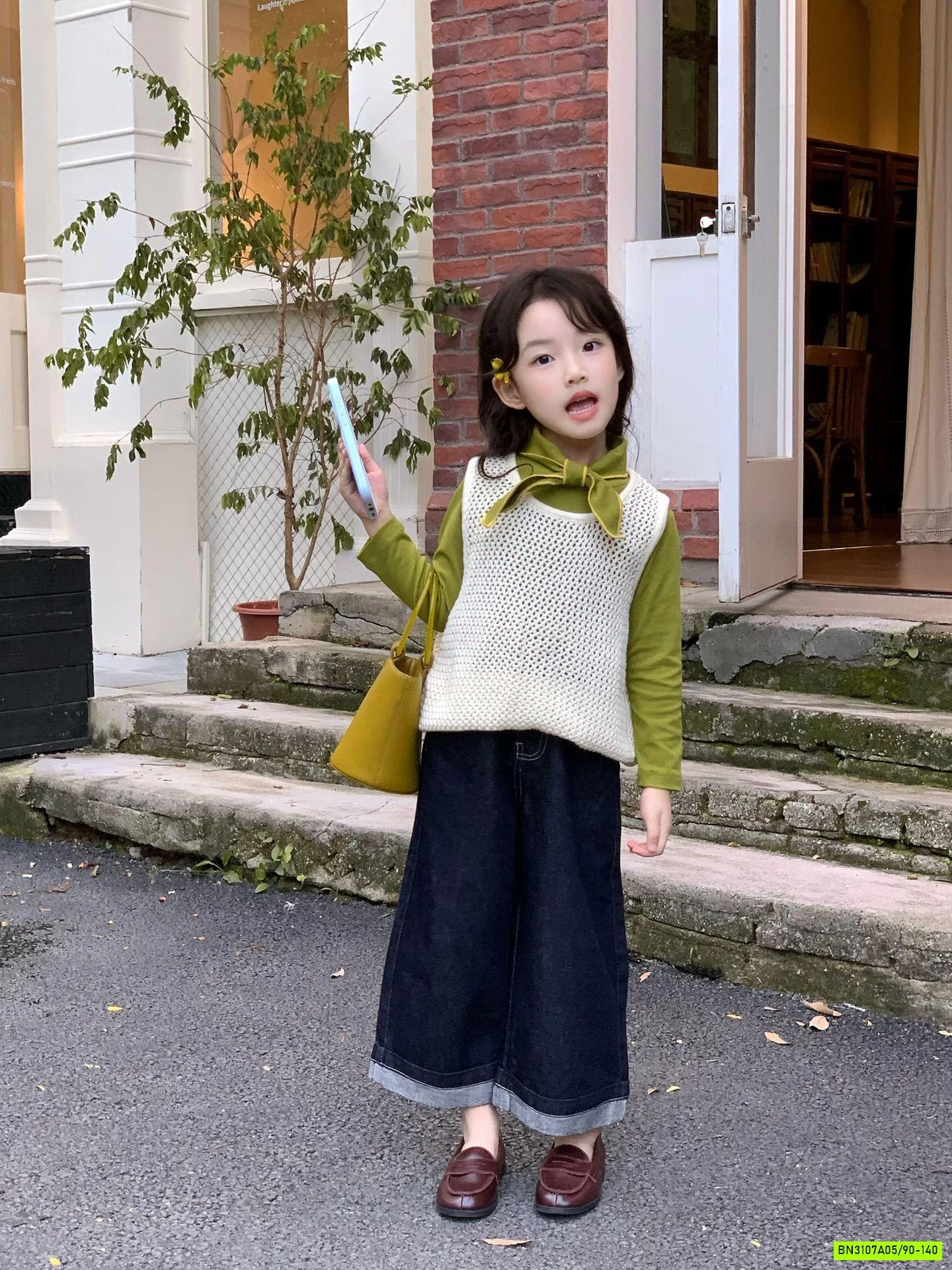 SÉT ÁO NỈ XANH MIX JEANS SUÔNG