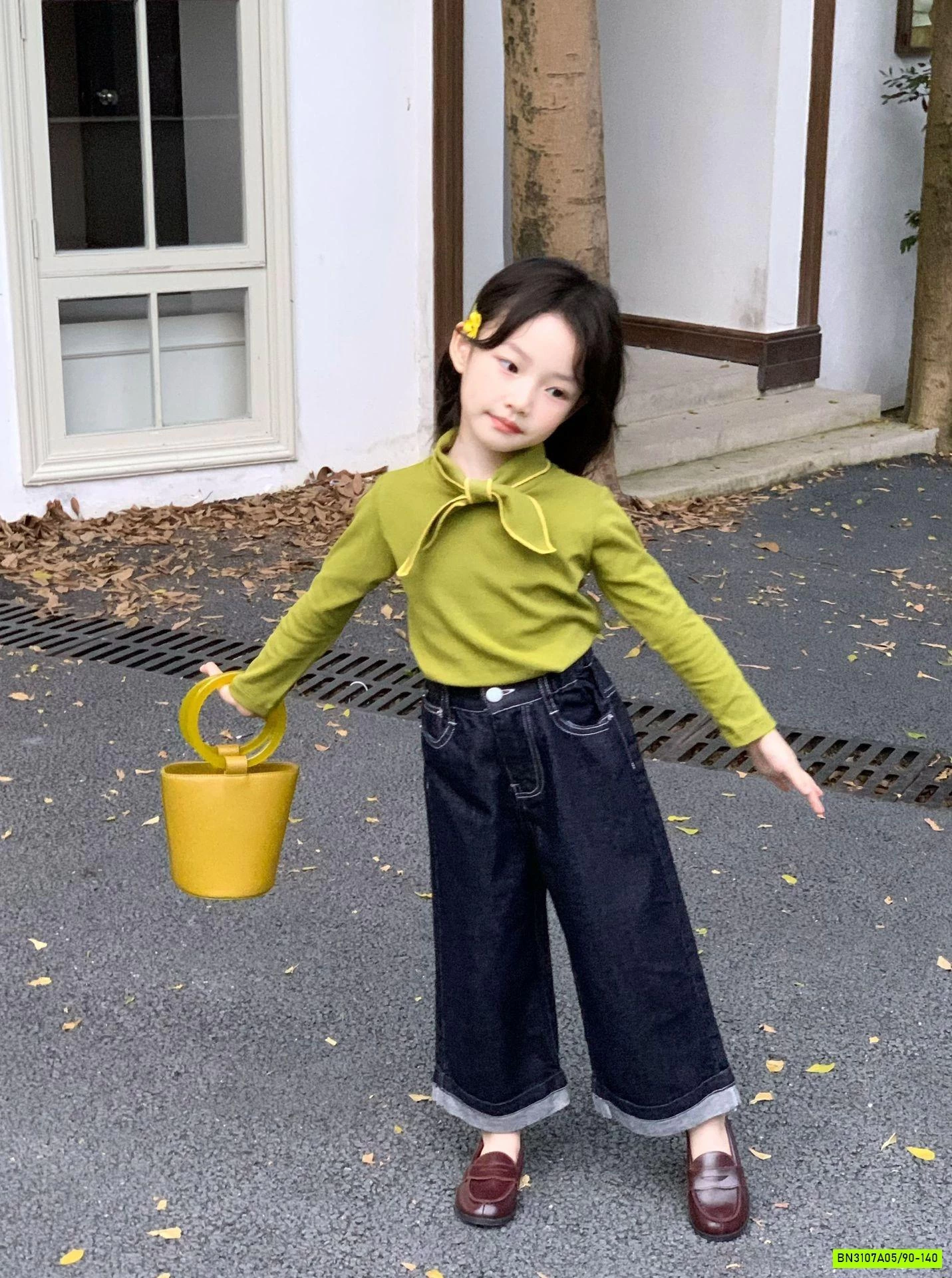 SÉT ÁO NỈ XANH MIX JEANS SUÔNG