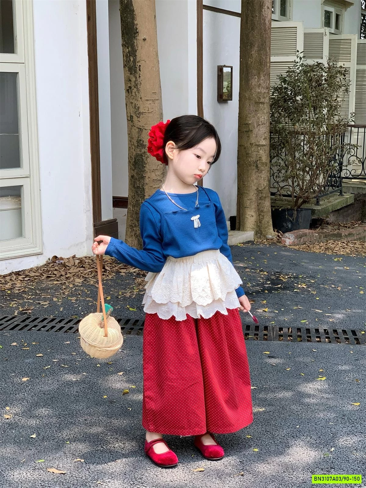 SÉT ÁO XANH MIX QUẦN BI ĐỎ