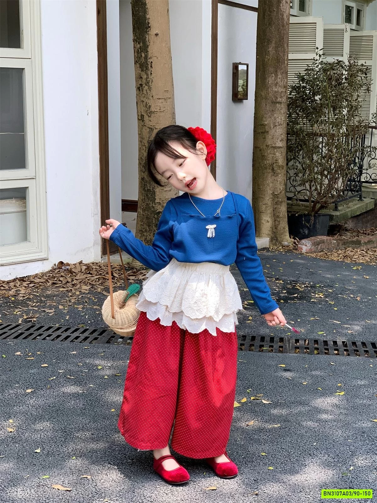 SÉT ÁO XANH MIX QUẦN BI ĐỎ