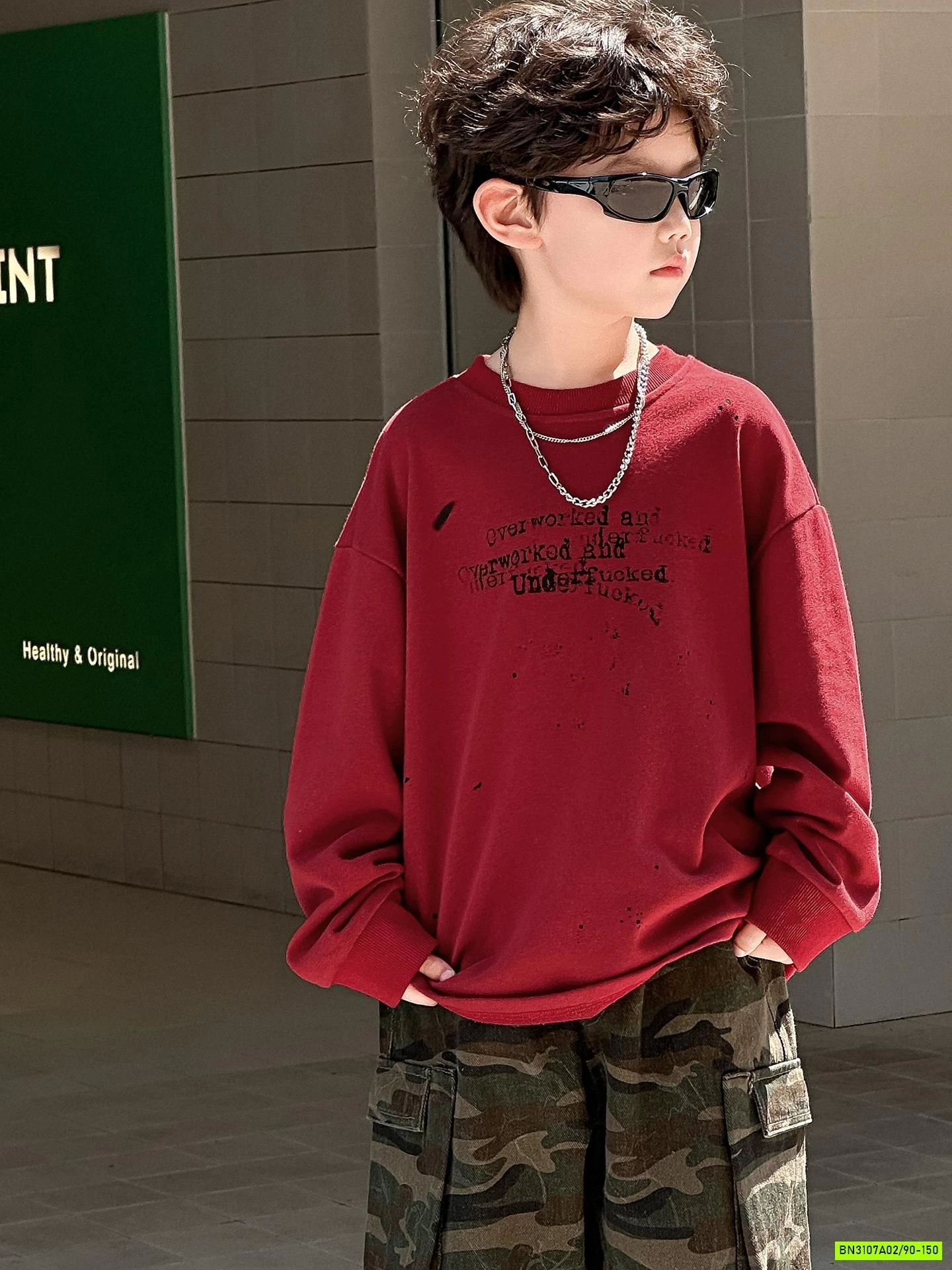 ÁO THUN ĐỎ DÀI TAY IN CHỮ