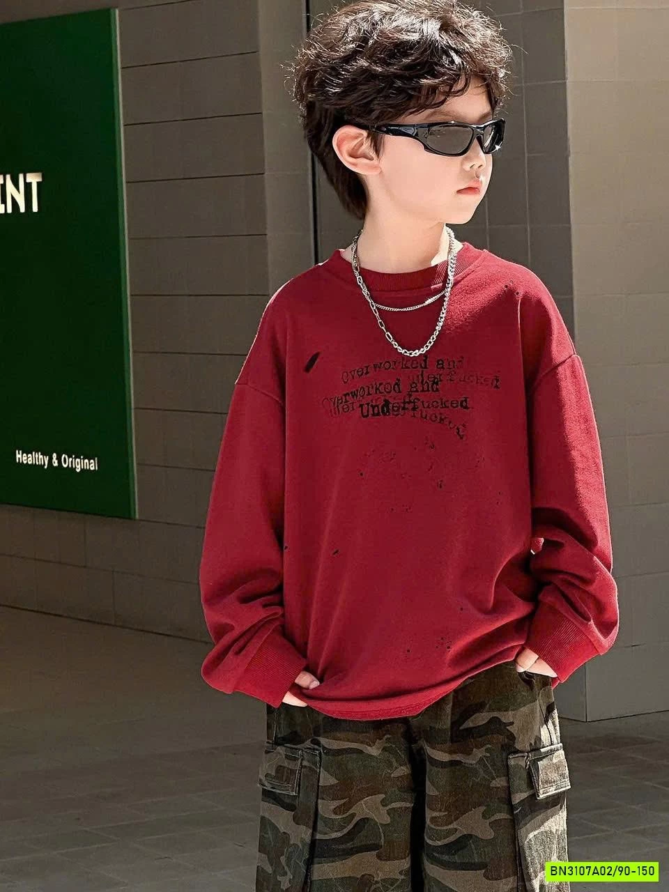 ÁO THUN ĐỎ DÀI TAY IN CHỮ