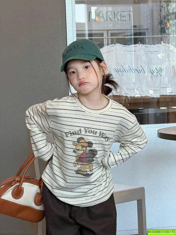 ÁO THUN KẺ NGANG MICKEY AMBB 26F048