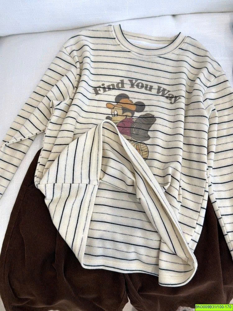 ÁO THUN KẺ NGANG MICKEY AMBB 26F048