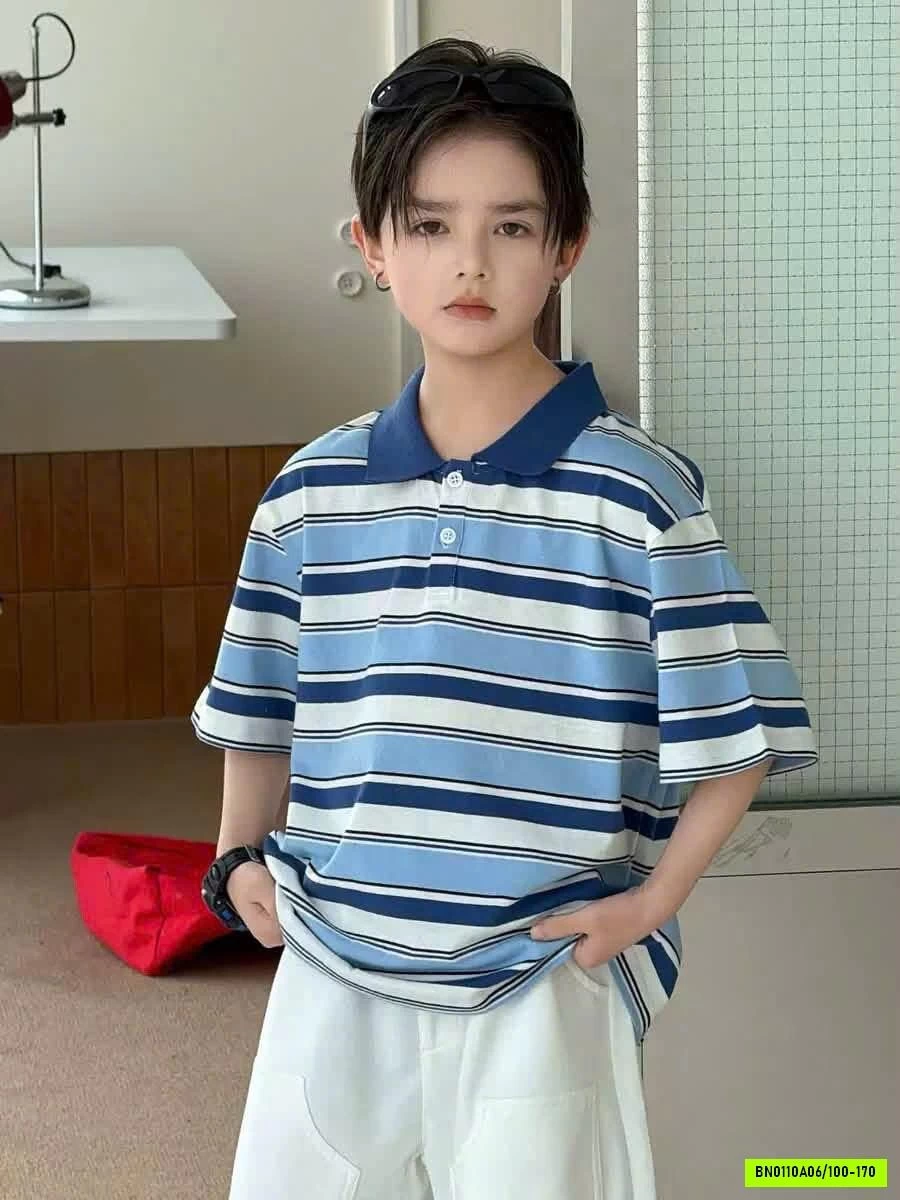 POLO KẺ NGANG XANH