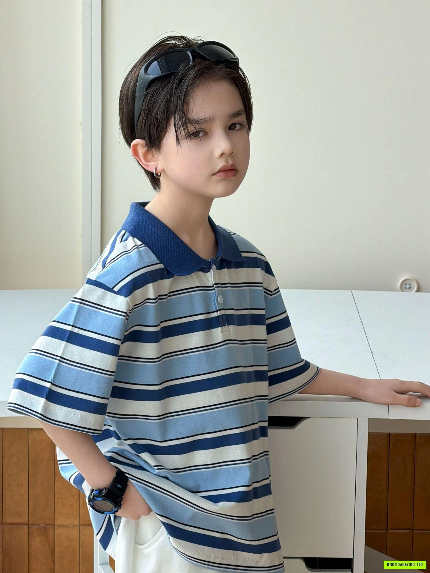 POLO KẺ NGANG XANH