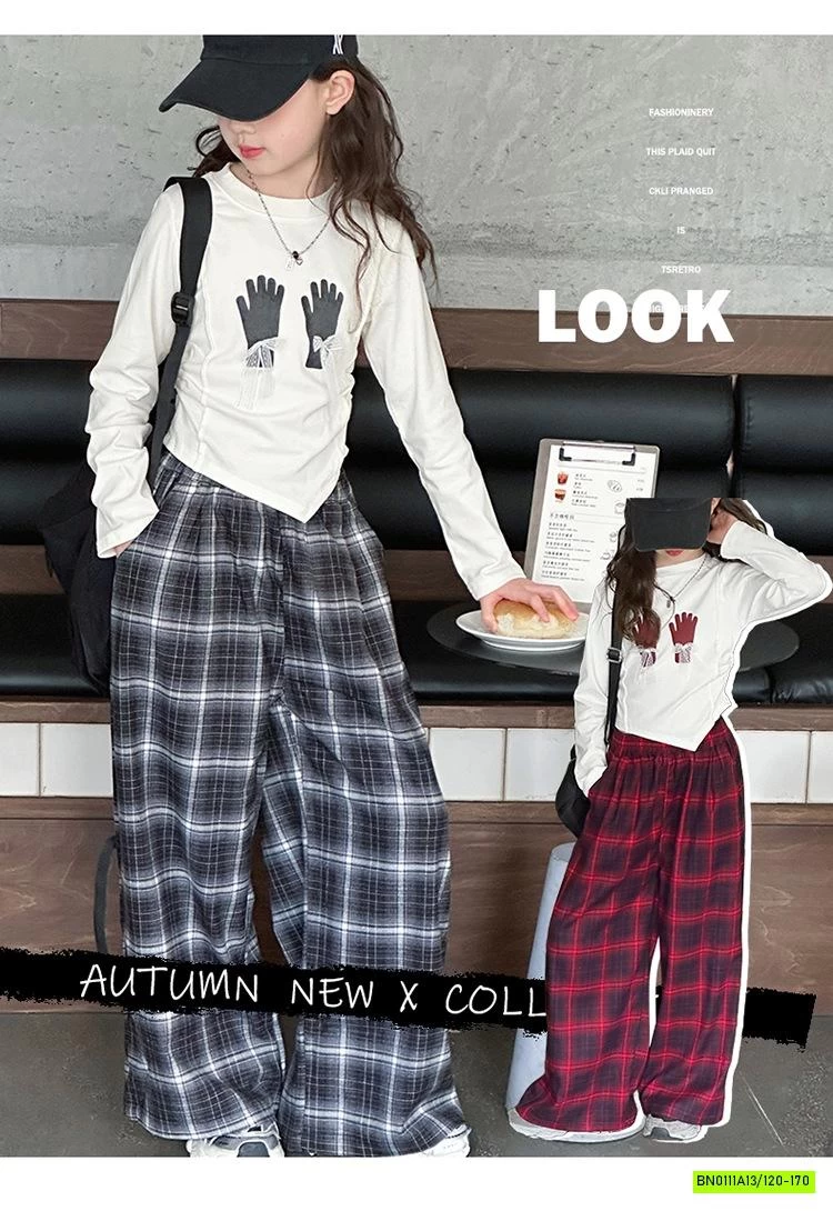 CROPTOP VẠT CHÉO MIX QUẦN SUÔNG CARO