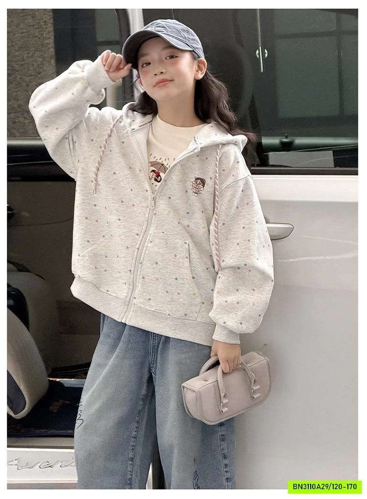 KHOÁC COTTON CHẤM BI BABYTHREE