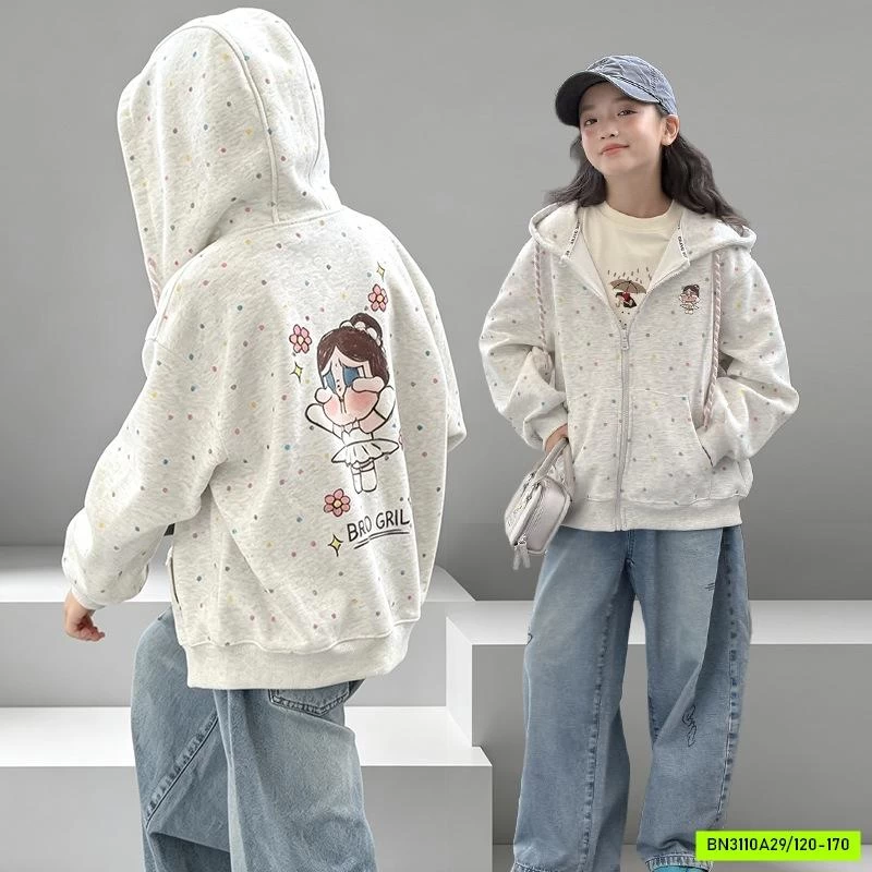 KHOÁC COTTON CHẤM BI BABYTHREE