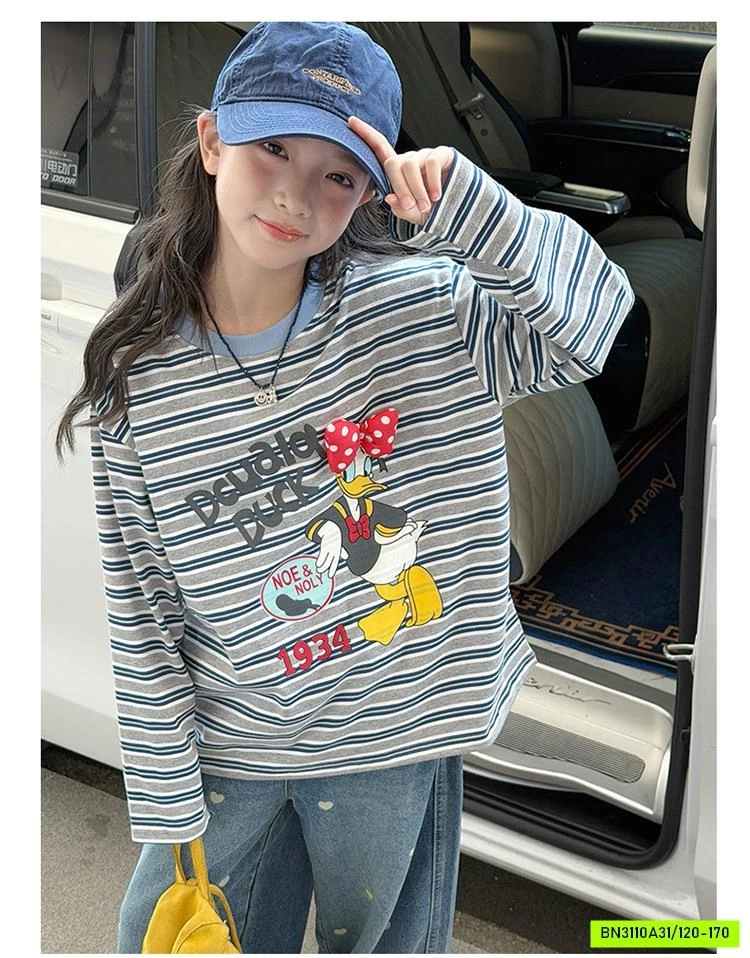 ÁO THUN DONAL KẺ MIX JEANS TRÁI TIM