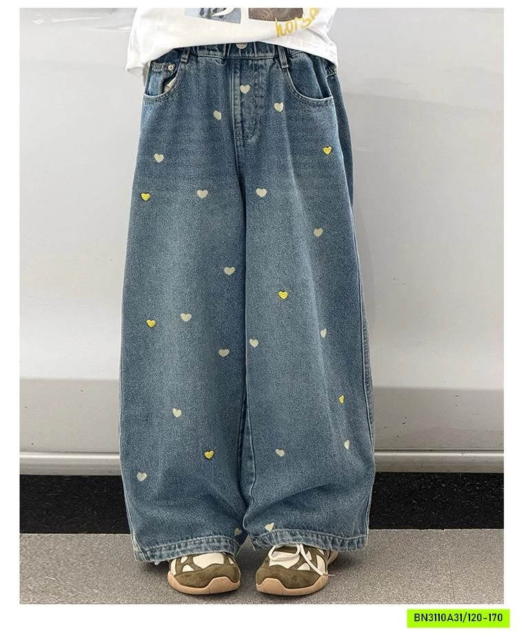 ÁO THUN DONAL KẺ MIX JEANS TRÁI TIM