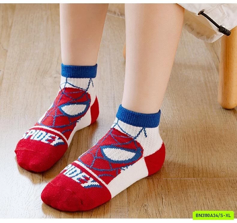 TẤT CHỐNG TRƯỢT SPIDERMAN CỔ THẤP