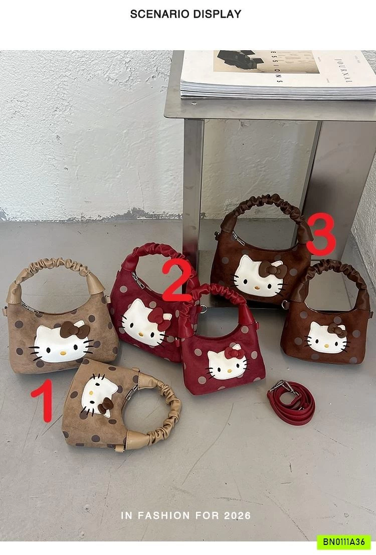 GIỎ XÁCH KITTY CHẤM BI MẸ BÉ