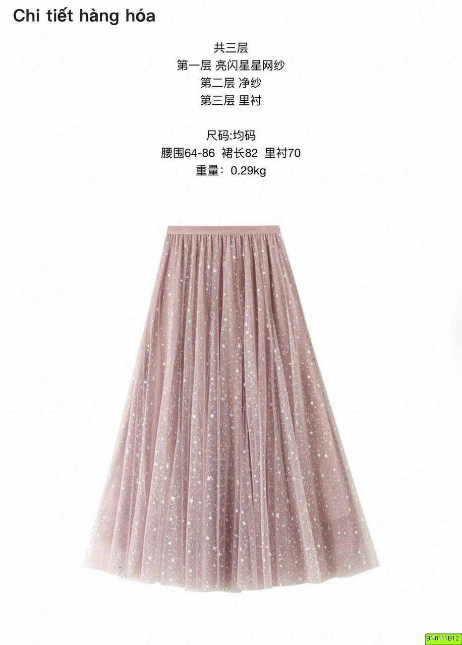 CHÂN VÁY TULLE ÁNH SAO
