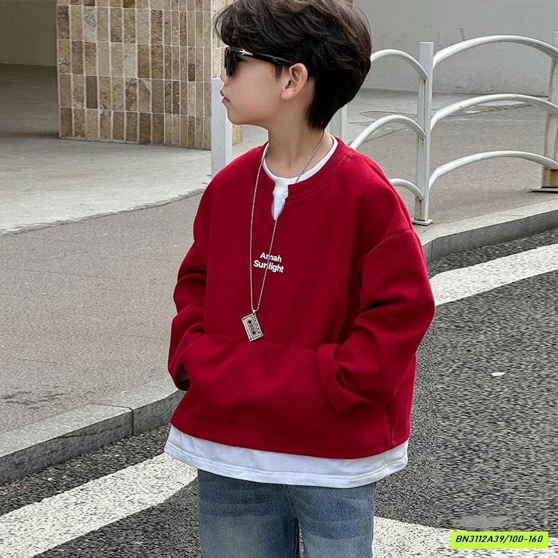 ÁO NỈ ĐỎ GIẢ 2 LỚP HY2578