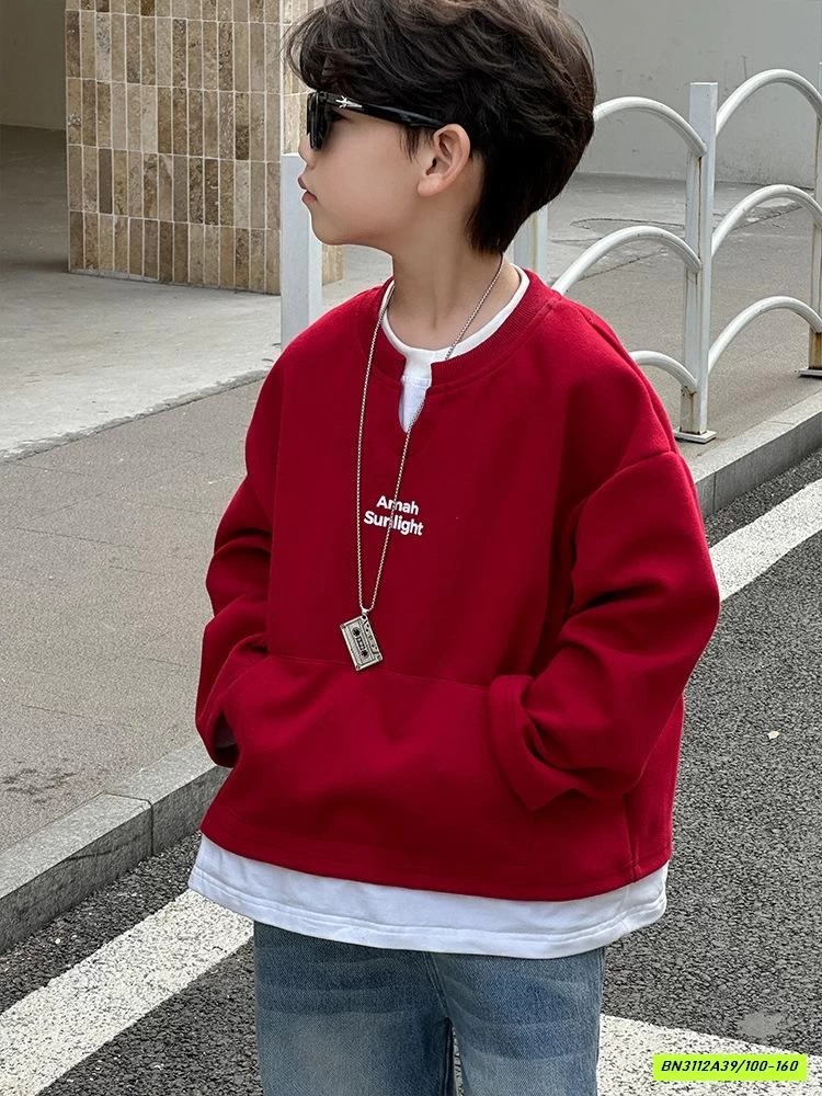 ÁO NỈ ĐỎ GIẢ 2 LỚP HY2578