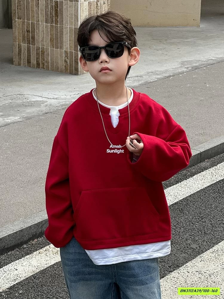 ÁO NỈ ĐỎ GIẢ 2 LỚP HY2578