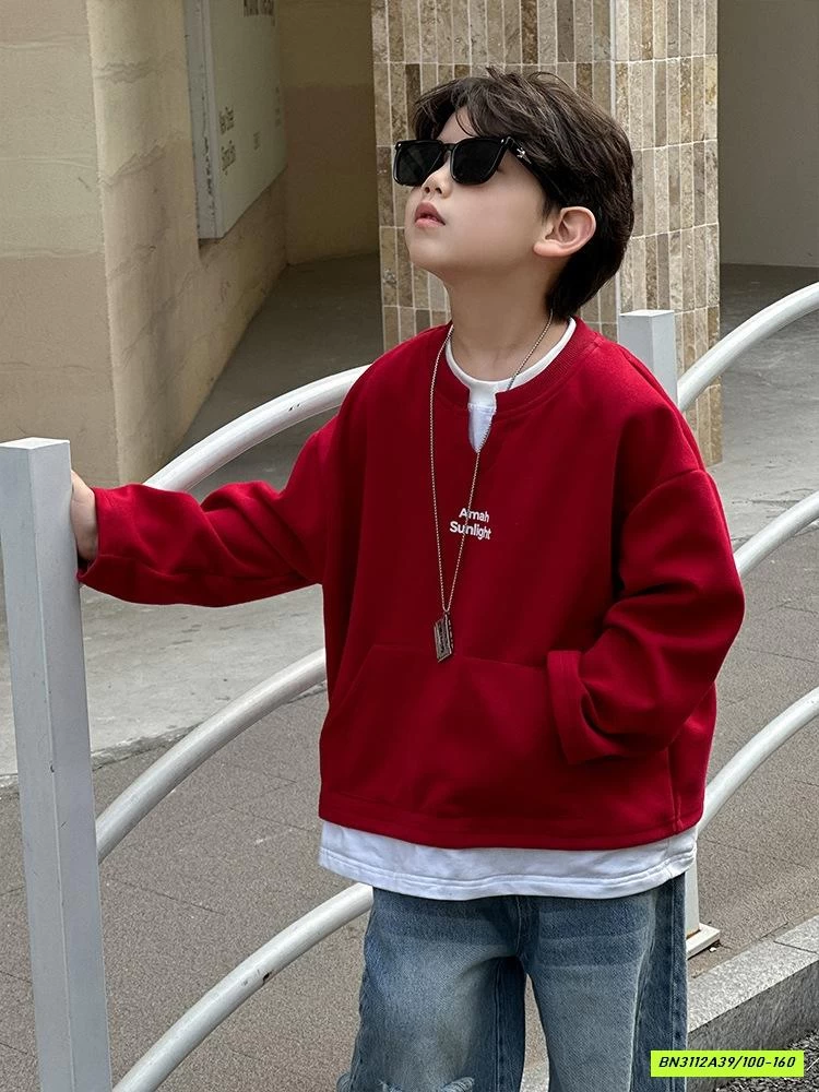 ÁO NỈ ĐỎ GIẢ 2 LỚP HY2578