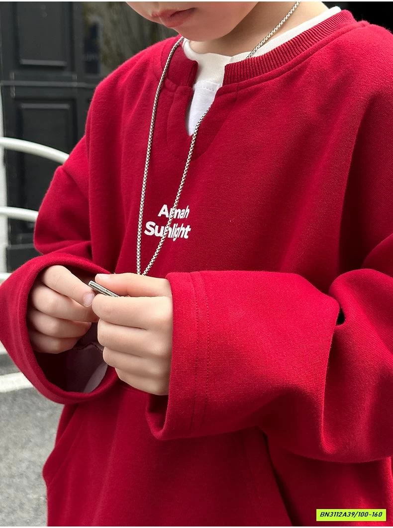 ÁO NỈ ĐỎ GIẢ 2 LỚP HY2578