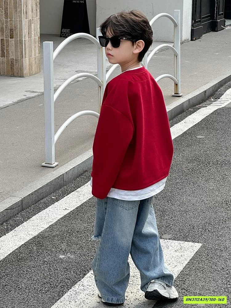 ÁO NỈ ĐỎ GIẢ 2 LỚP HY2578