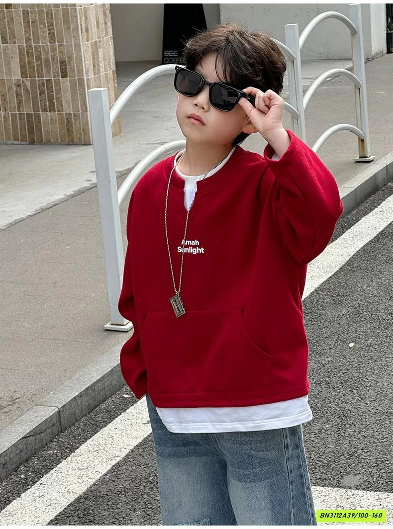 ÁO NỈ ĐỎ GIẢ 2 LỚP HY2578