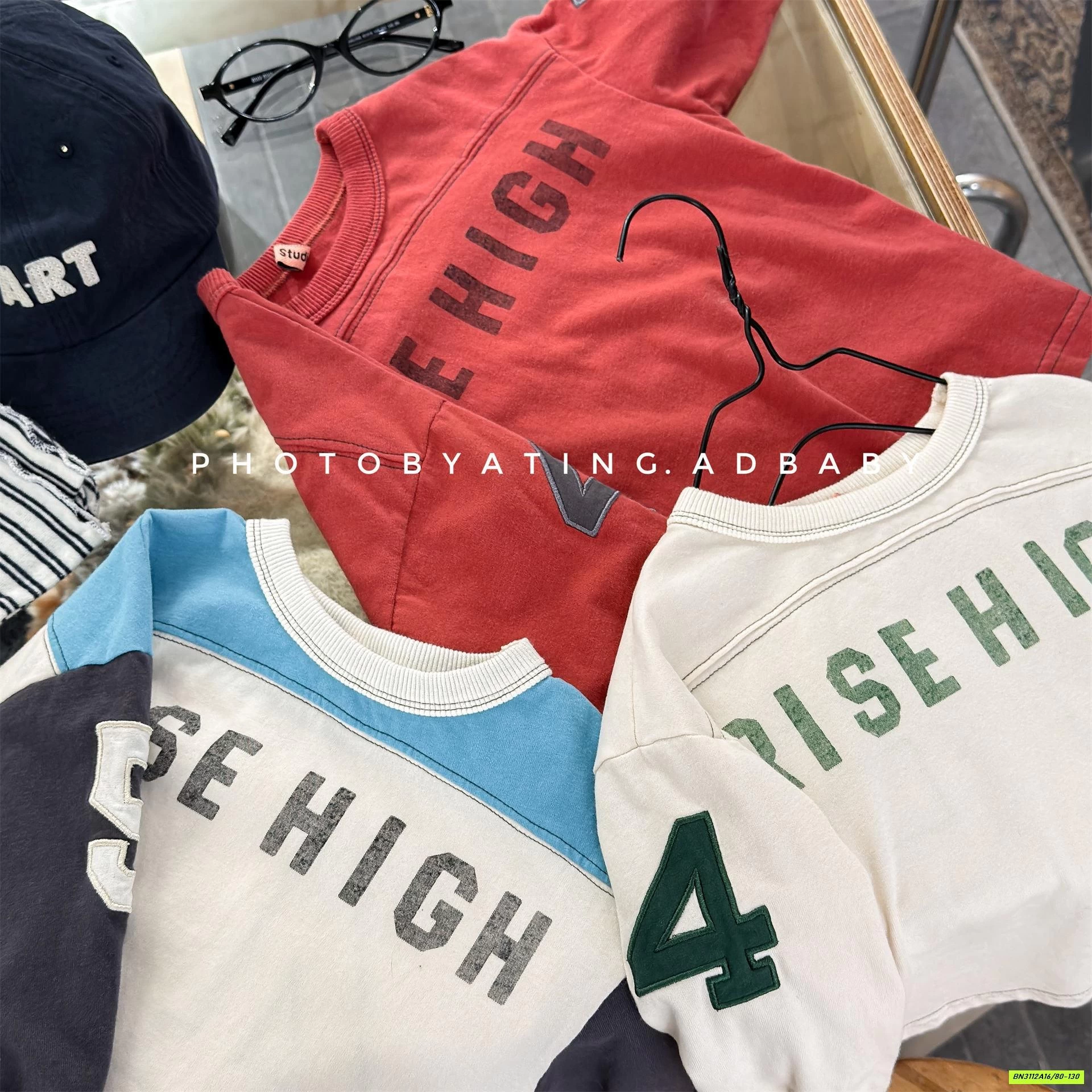 ÁO THUN PHỐI CHỮ SỐ 45 ADBABY