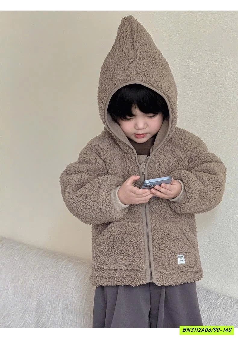 ÁO KHOÁC LÔNG CỪU LÓT NỈ LIỀN MŨ