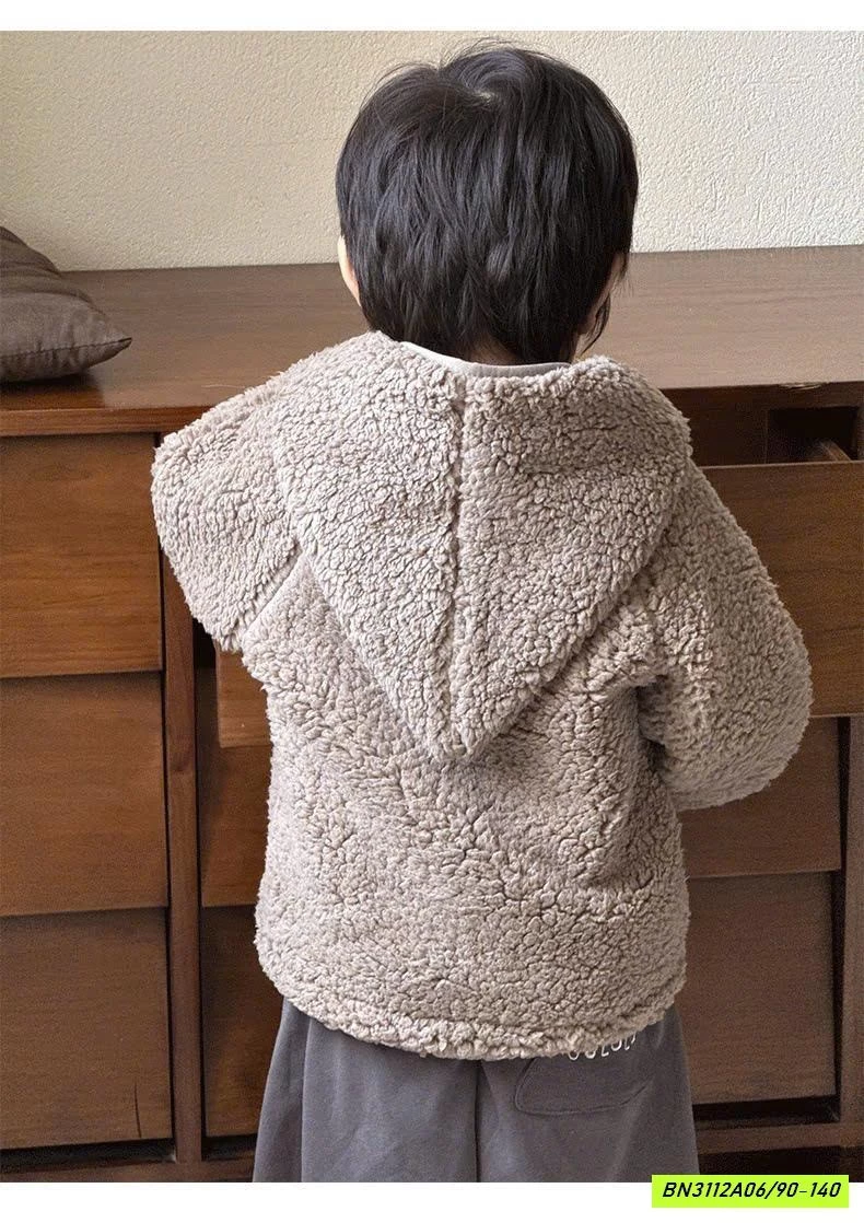 ÁO KHOÁC LÔNG CỪU LÓT NỈ LIỀN MŨ